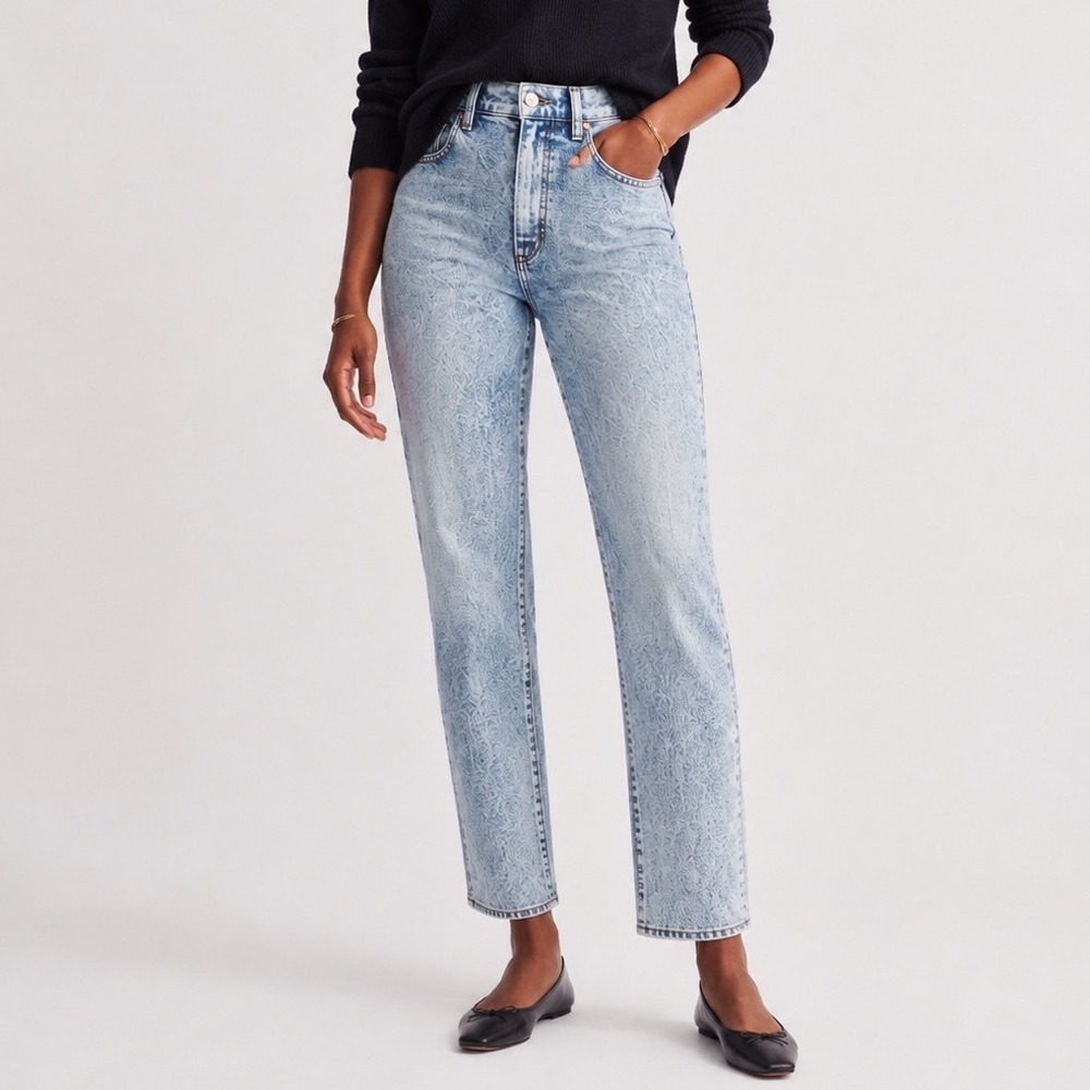 LE JEAN Sabine Straight Jeans Women's 26 High Rise Light Wash Casual Stretch